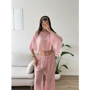 Pelerin Tül Pareo Takım - PEMBE