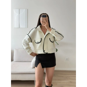 Premium Biyeli Oversize Ceket - BEYAZ