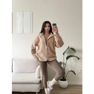 Premium Kırçıllı Oversize Ceket - BEJ