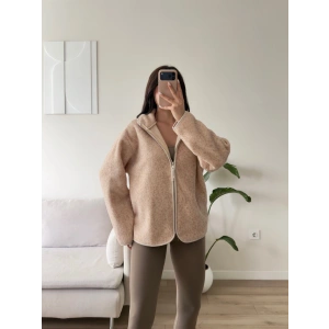 Premium Kırçıllı Oversize Ceket - BEJ