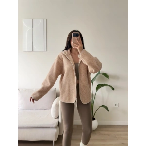 Premium Kırçıllı Oversize Ceket - BEJ