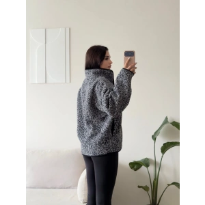 Premium Kırçıllı Oversize Ceket - FÜME