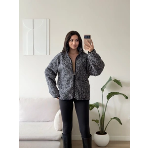Premium Kırçıllı Oversize Ceket - FÜME
