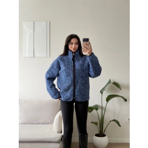 Premium Kırçıllı Oversize Ceket - MAVİ