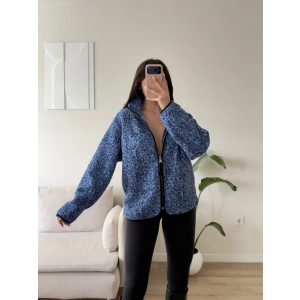 Premium Kırçıllı Oversize Ceket - MAVİ