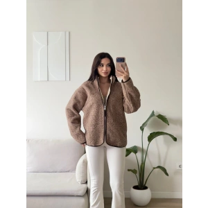 Premium Kırçıllı Oversize Ceket - TABA