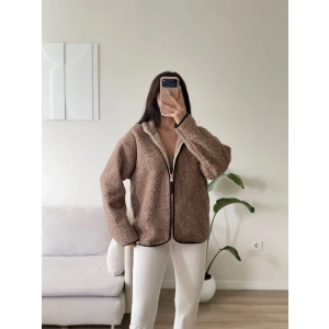 Premium Kırçıllı Oversize Ceket - TABA