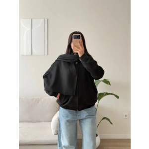 Premium Şal Detay Süet Bomber - SİYAH