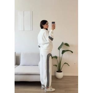 Premium Şerit Detay Eşofman Takımı - BEYAZ