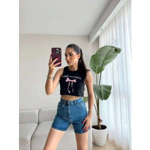 Protect Your Heart Kolsuz Crop-SİYAH