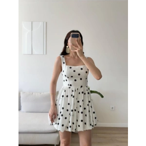 Puantiyeli Balon Etek Elbise