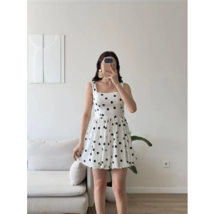 Puantiyeli Balon Etek Elbise