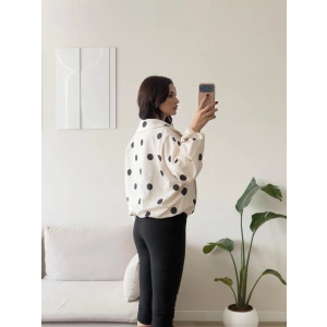 Puantiyeli Kruvaze Oversize Ceket