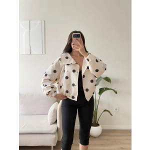 Puantiyeli Kruvaze Oversize Ceket