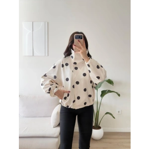 Puantiyeli Kruvaze Oversize Ceket