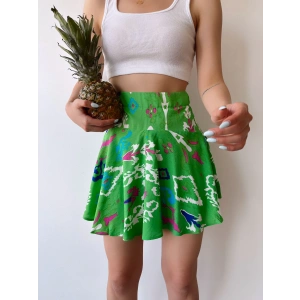 Renkli Klos Etek-YEŞİL