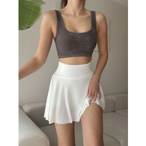 Ruth Gizli Cep Şort Etek - BEYAZ