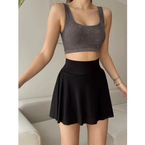 Ruth Gizli Cep Şort Etek - SİYAH