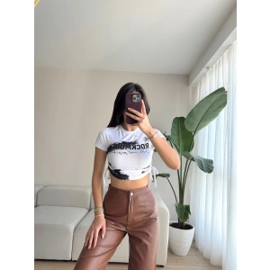 Rockmore Batik Detay Bel Bağlamalı Crop-BEYAZ