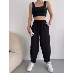 Çimalı Şalvar Pantolon-SİYAH