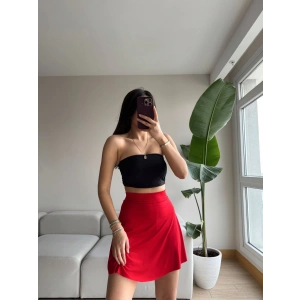 Sandy Astarlı Kloş Etek-KIRMIZI