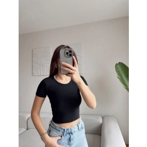 Sandy Basic Crop - SİYAH