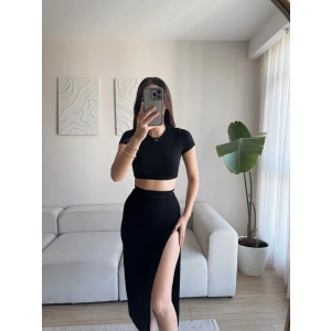 Sandy Crop & Yırtmaç Etekli Takım