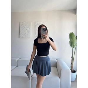 Sandy Şort Etek - FÜME