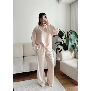 Saten Oversize İkili Takım - BEJ