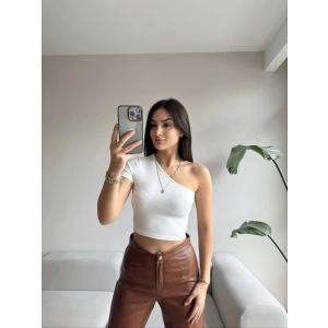 Sırt Çapraz Dekolte Crop- BEYAZ