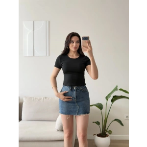 Sırt Güpür Detay Crop - SİYAH