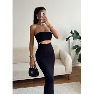 Straplez Fermuar Aksesuar Elbise