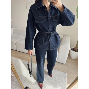 Premium Kuşaklı Denim Takım