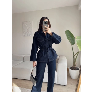 Premium Kuşaklı Denim Takım