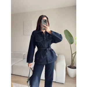 Premium Kuşaklı Denim Takım