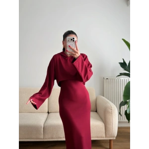Sweat Elbise Takım - BORDO