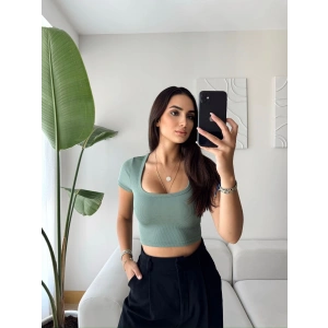 U Yaka Kaşkorse Crop-YEŞİL