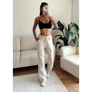 Üç İplik Yüksek Bel Eşofman - BEJ