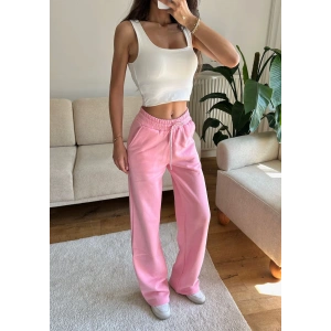 Üç İplik Yüksek Bel Eşofman - PEMBE