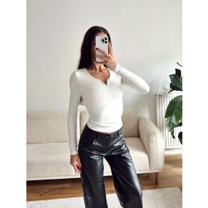 V Detay Sandy Bluz - BEYAZ