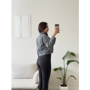 Vintage Düğmeli Denim Ceket - FÜME