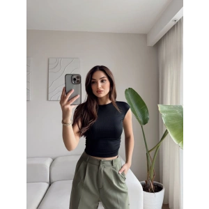 Yan Lastik Crop - SİYAH