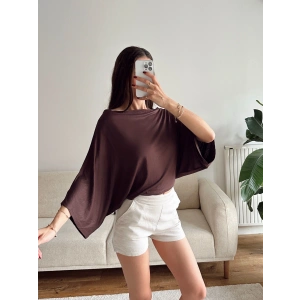 Yarasa Oversize Bluz - KAHVE
