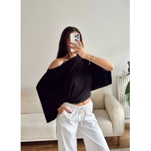 Yarasa Oversize Bluz - SİYAH