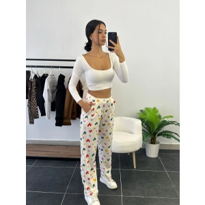 Yeni Sezon Pijama Altı - KALP BASKI