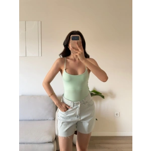 Aksesuar Detay Bodysuit - YEŞİL