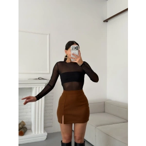 Yırtmaçlı Kalem Etek - TABA