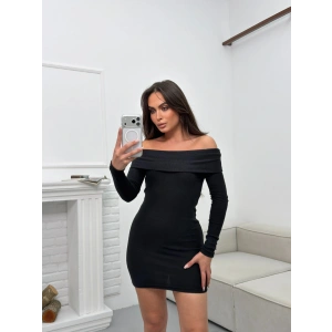 Yumoş Madonna Elbise - SİYAH