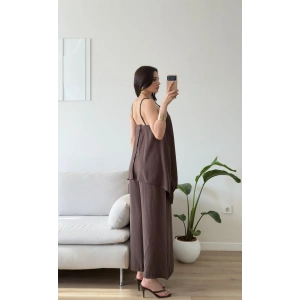 ZR Premium Askılı Tulum - KAHVE