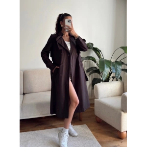 ZR Yaka Detay Trençkot - KAHVE